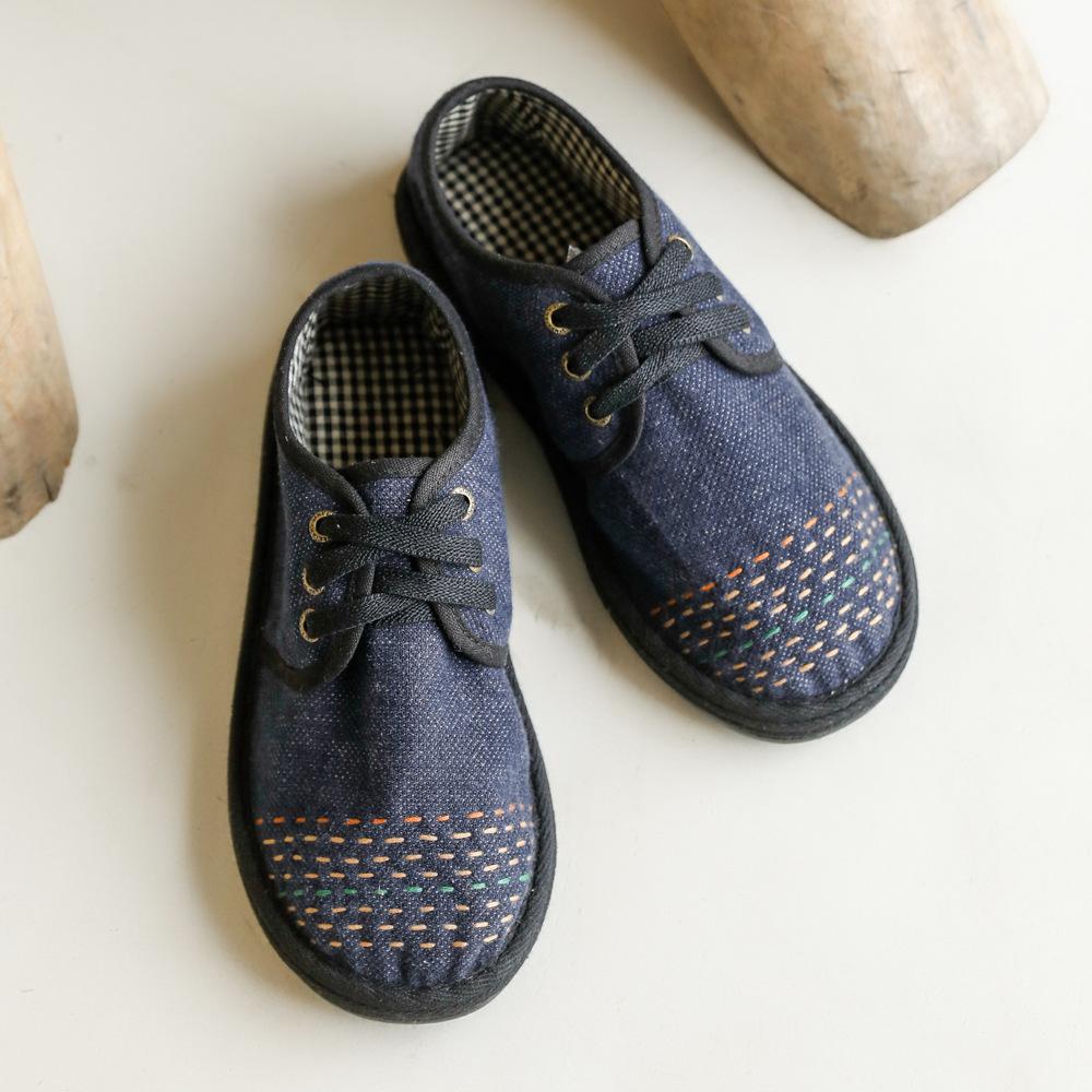 Johnature Туфли из хлопка ручной работы в стиле ретро с круглым носком, на шнуровке, на мягкой подошве, удобные женские туфли на плоской подошве