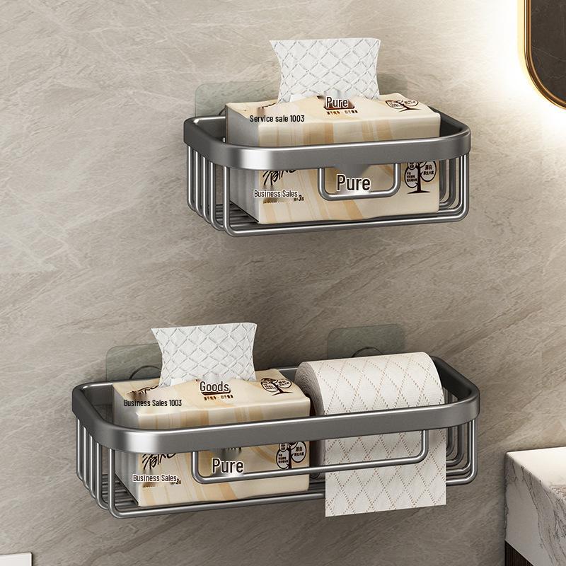 Настенный держатель для туалетной бумаги для ванной комнаты без сверления - Коробка для хранения рулонной туалетной бумаги