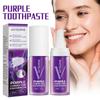 V34 Toothpaste Purple Color Corrector Toothpaste For Teeth White Brightening Tooth Care Toothpaste Reduce Yellowing 30ml