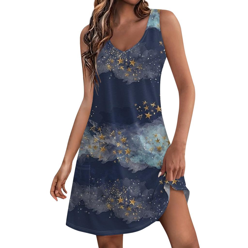 Женское летнее платье, повседневные свободные длинные платья с принтом для пляжного отдыха