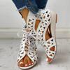 New Women's Peep Toe Sandals Summer Fashion Wedge Lace-up Hollow Roman Sandals Beach Shoes