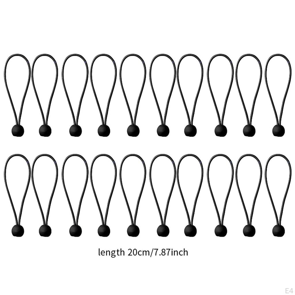 20Pcs Bungee Cord Balls Strap Multifunctional Indoor Outdoor Elastic Tarp Tie for Awing