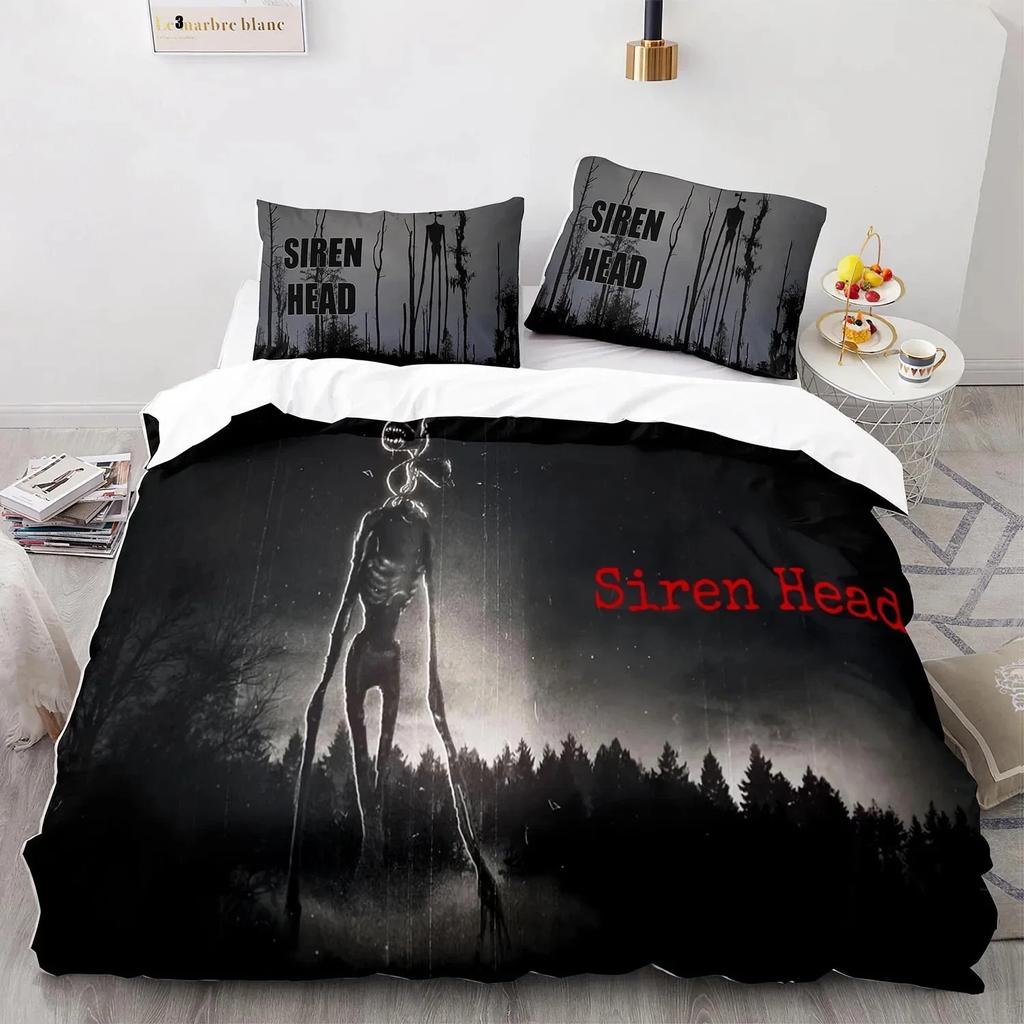 Комплект постельного белья с изображением головы сирены на 3D-принте, пододеяльник, комплект постельного белья, пододеяльник, наволочка, одеяло размера «king-size», комплект постельного белья для мальчиков и взрослых