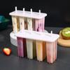 Easy Demoulding Popsicle Maker With Lid and Sticks Ice Cream Mold 4 Grids Popsicle Mold Freezer