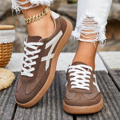 Женские кроссовки Модные повседневные балетки Вулканизированная обувь Модные кроссовки с круглым носком на шнуровке Удобные балетки для женщин