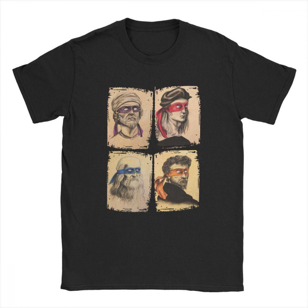 Summer Science Turtles T-Shirt Men Mutant Ninja Short Sleeve Humor Tee Shirt O-Neck Cotton Funny Tops Printed Graphic T Shirt