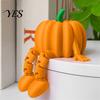 Realistic Texture Pumpkin Figure 3D Printed Articulated Fidget Toy, Halloween Desk Toy with Cute Figurine Movable Joints, Fall Decor & Stress