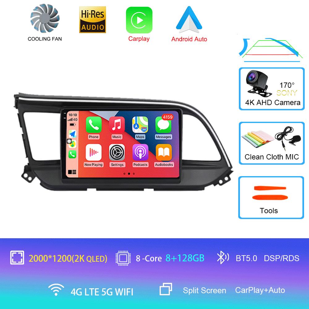 For Hyundai Elantra 6 2019 2020 Car Intelligent System CarPlay DSP Navigation GPS Android 14 All In One MIC 2000*1200P