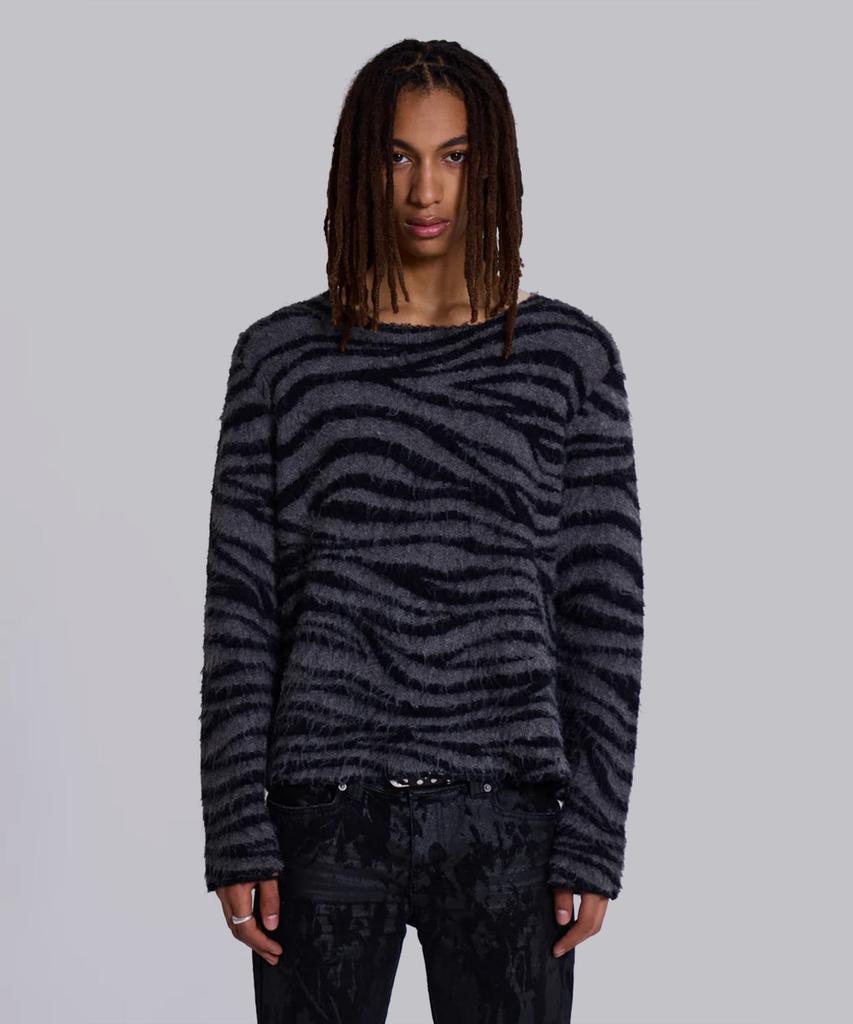 Jeidideuleondeon (M) Brushed Zebra Knit Jumper Multi