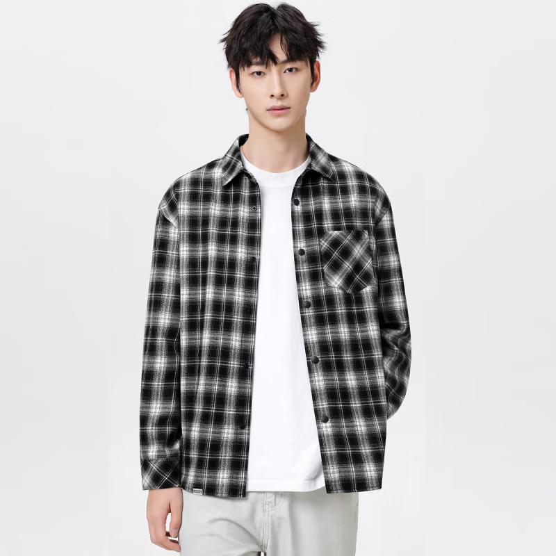Mark Fairwhale Мужская американская фланелевая клетчатая рубашка с длинным рукавом