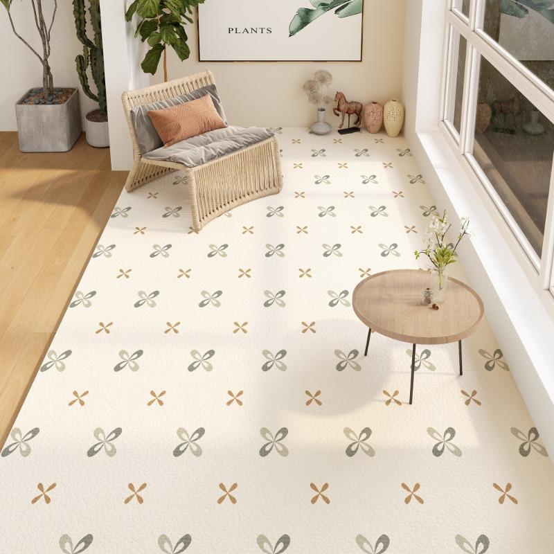 PVC Waterproof Non Slip Floor Mat For Kitchen Balcony Oil Proof Dirt Resistant Wear Rug Easy To Clean