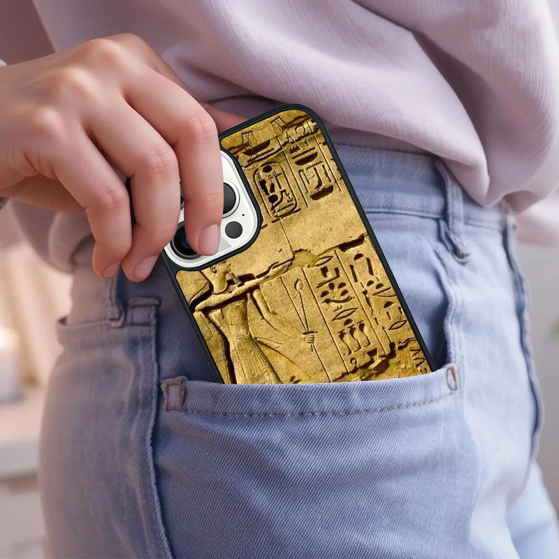 Ancient Egyptian Hieroglyphic Phone Case For iPhone 17 Air 15 16e 14 13 Pro Max Coque 12 11 Pro Max PLUS cover