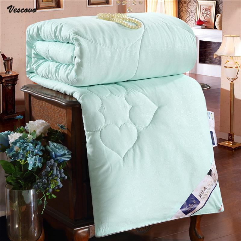 Mulberry Silk Quilts Warm Winter Duvet Insert Quilted Bed Comforter King Queen Full Twin Size Kid Bed Patchwork Blanket