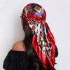 Head Scarf Women Luxury Square Silk Foulard Satin Bandana Sun Protection Soft Neckerchief Hijab Hair Scarves For Ladies