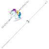 [R1577] - Silver Bracelet 'Licorne My Unicorn' White Pink Blue Silver (rhodium-plated) - 10x7 Mm