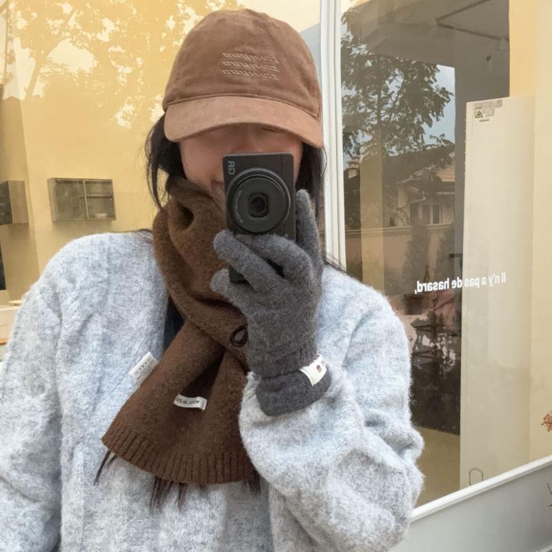 Winter Scarf Atmosphere New Solid Color Versatile Fashion Warm Neck Protection Scarf Scarf Shawl Dual-purpose