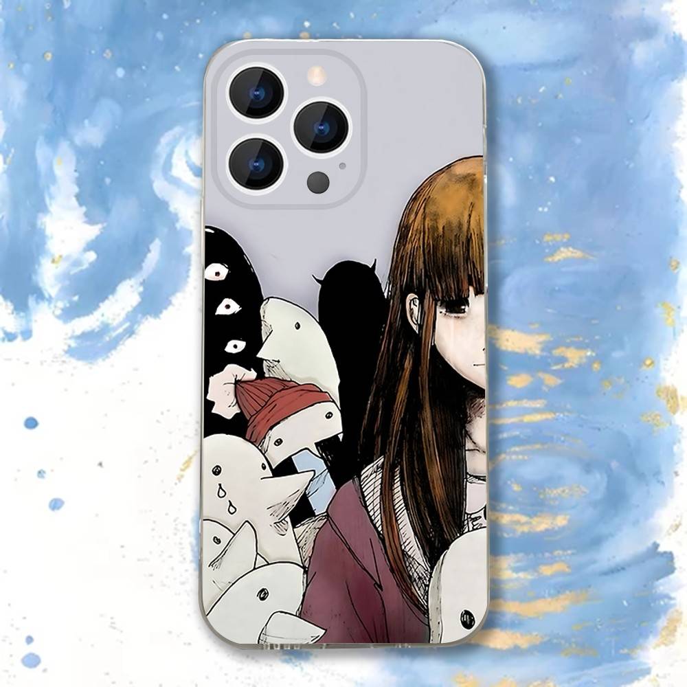 Goodnight Oyasumi Punpun Transparent soft case for iPhone 17,16,15,14,13,12,11,Pro,Max,Plus, X,XS,XR,SE4,E Mini
