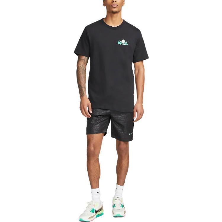 Nike Футболки Мужские Черные С Круглым Вырезом Умеренный Прямой Крой FD0037-010