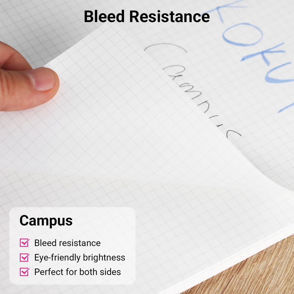 Kokuyo Campus Paper for Smooth B5 5mm 26 50 pH 5 Sheets Per Imported from Japan Loose-Leaf Binders, Writing, Size, Grid, Holes, Sheets, Neutral,