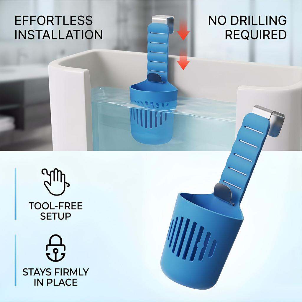 Toilet Tank Cleaning Tablet Holder With Metal Hook For Home Maintenance And Gift