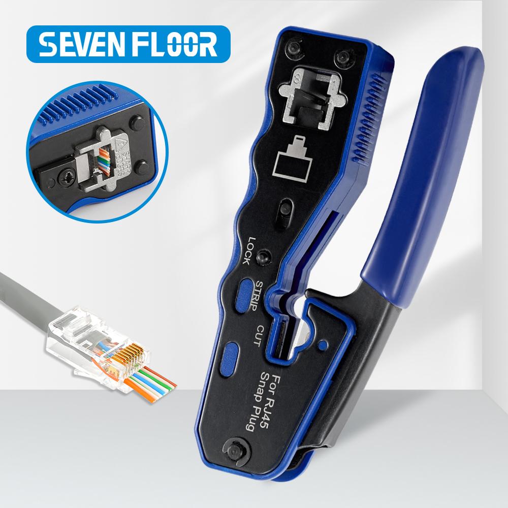 Wire Stripper Cutter Crimper Cat5e Cat6 Cable Eazy Type Modular Plug Pliers Toolkits Pass Through Network RJ45 Crimping Tool