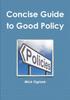Книга Concise Guide To Good Policy