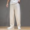 Men's Summer Loose Linen & Cotton Breathable Trousers - Chinese Style Straight Fit