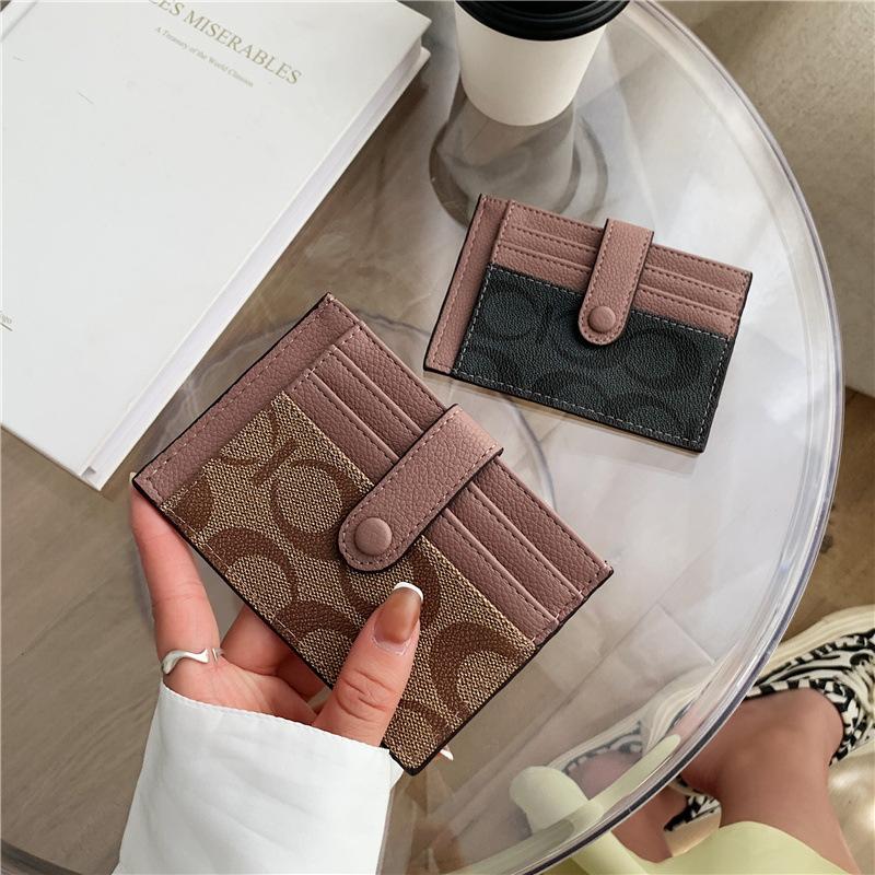 Monogram Ultra-thin Style Card Holder Wallet Money Clip Fashion Mini Short Envelope For Women Appliques Card&ID Wallets Credit Card Purse