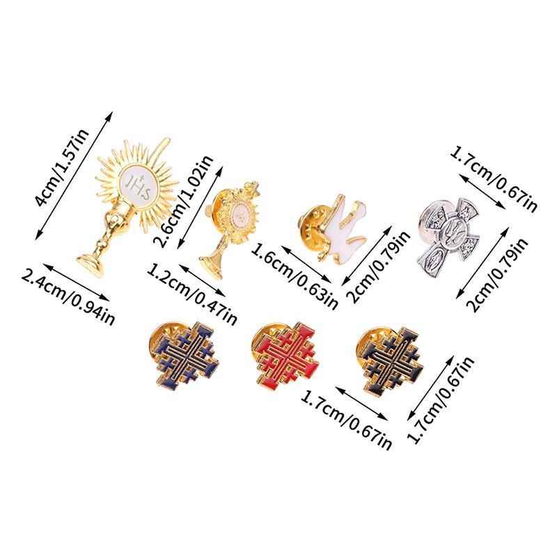 1 шт. католический христианский Иерусалимский крест брошь значок религиозные украшения Halo подарки