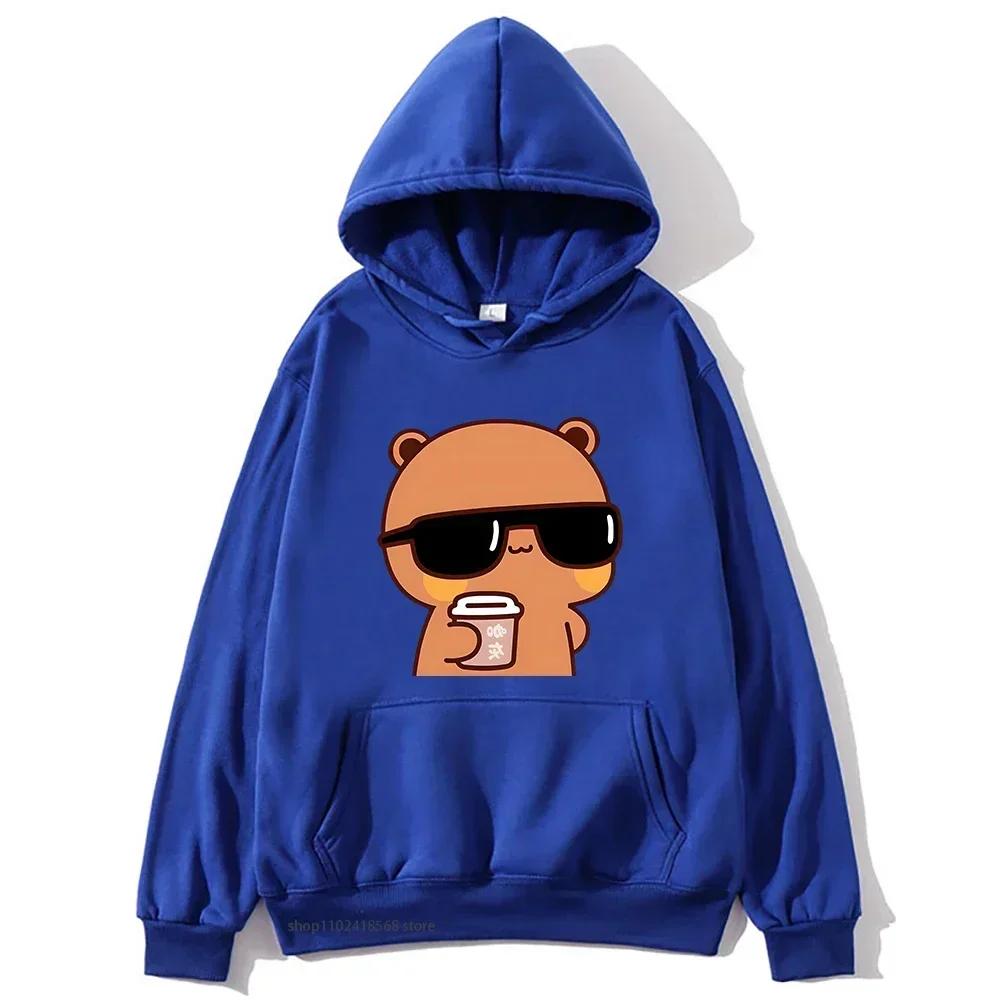 Парные толстовки с капюшоном Bubu Is Watching Movie with Dudu Толстовки с рисунком Милый женский свитер с рисунком Kawaii Top