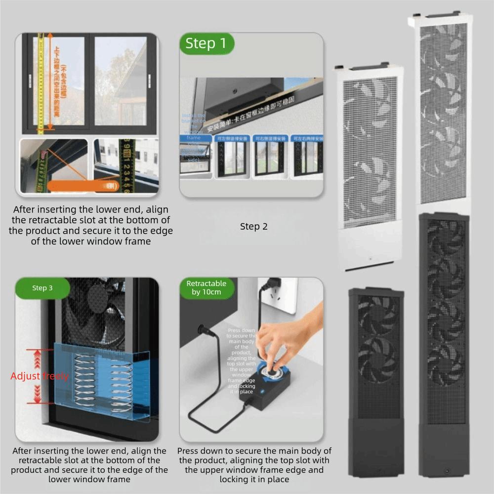 No Installation Window Exhaust Fan WiFi Remote Ventilator Fan Ventilation Fan for US Smoky Space