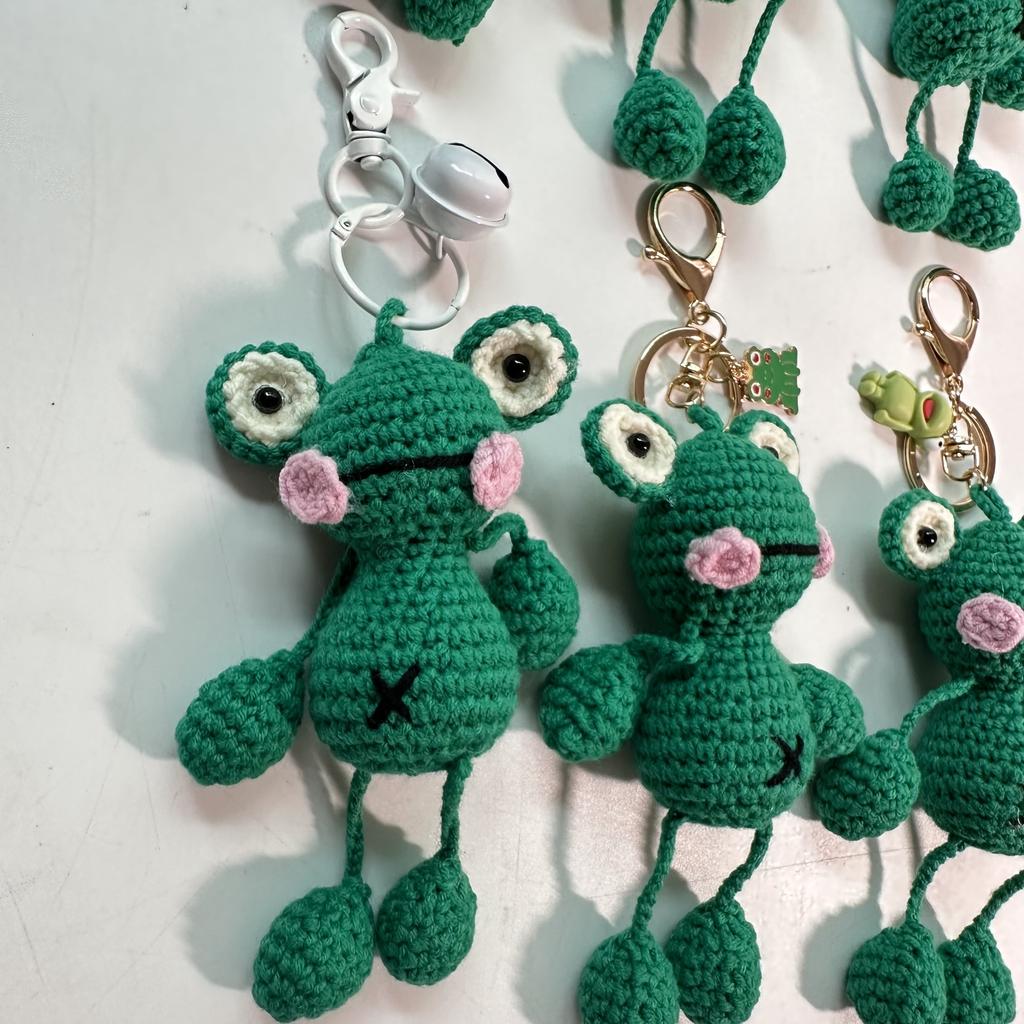 Ручная вязка из шерсти Подвеска Лягушка Мультяшные Брелоки Крючком Ключи Сумка Подвеска Ручная Вязка Кукла Милый Мультяшный Автомобиль Сумка Декор