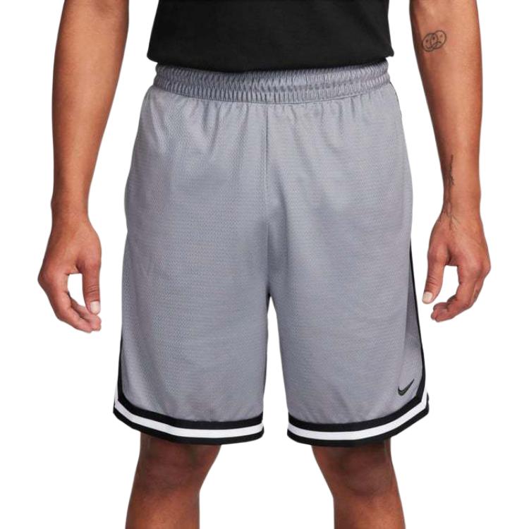 Nike Basketball Shorts With Striped Pattern And Elastic Mid Waist Men Bottoms Gray FN2651-065