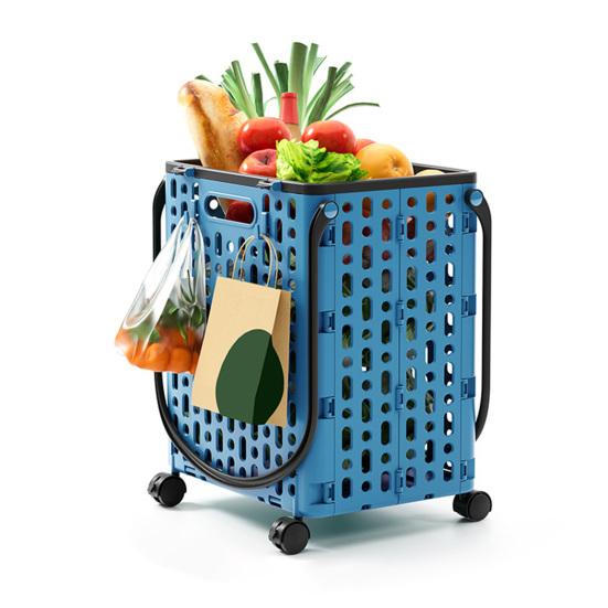 Yousheng Складная тележка для покупок Складная хозяйственная тележка с поворотными колесами на 360 градусов Легкая складная тележка на колесиках с крючками для продуктов