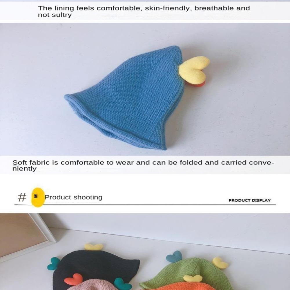 Cute Bucket Hat Warm Baby Children Fisherman Hat Knitted Hat Newborn Cap  Outdoor