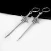 Elegant Silver Swords Earrings Symbolizing Strength Ear Hooks for Stylish Women Unisex Ear Accessories Party Jewelry
