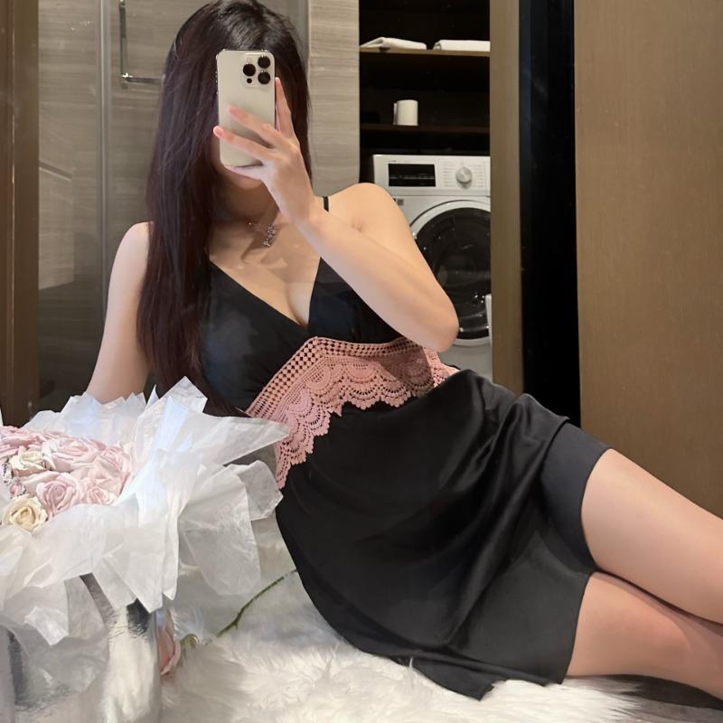 Sexy Underwear, Sexy Pure Desire Satin Ice Silk Backless Plus Chest Pad, Small Loan Simple Loungewear