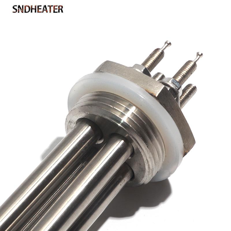 SNDHEATER 12В 24В 36В 48В Погружной водонагреватель Низковольтный G1 1/4" DN25 1-дюймовая резьба Трубка для индукционного нагрева 304 Нержавеющая сталь 300Вт-1,5кВт