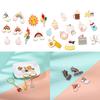 4Pcs/Lot Cute Cartoon Printing Connectes For Earrings Necklace Pendant Crafts DIY Jewelry Making Accessories