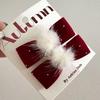 2Pcs Red Bow Bow Hair Clips White Pompom Pompom Barrettes New Ponytail Holder  Girls Kids
