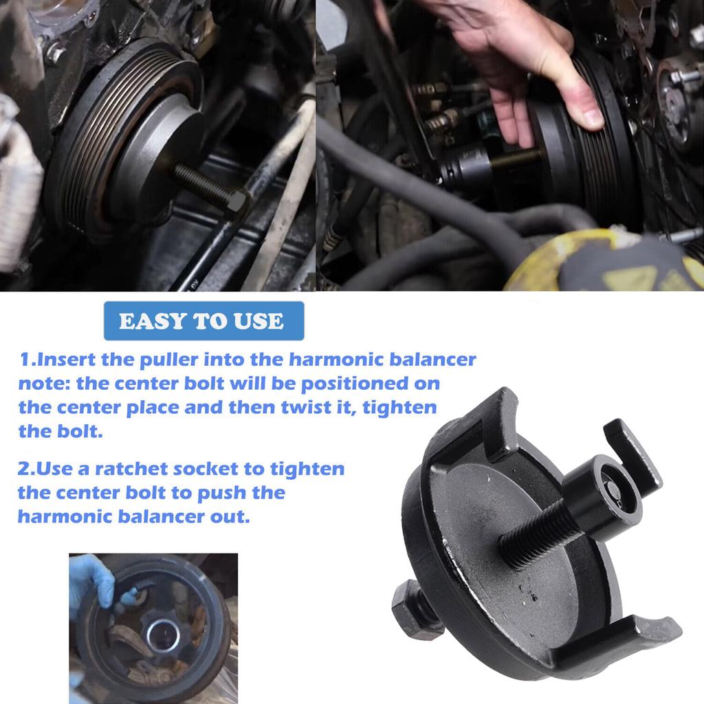Портативный съемник гармонического балансира, сменный съемник кривошипного шкива двигателя, набор инструментов для быстрого удаления гармонических балансиров