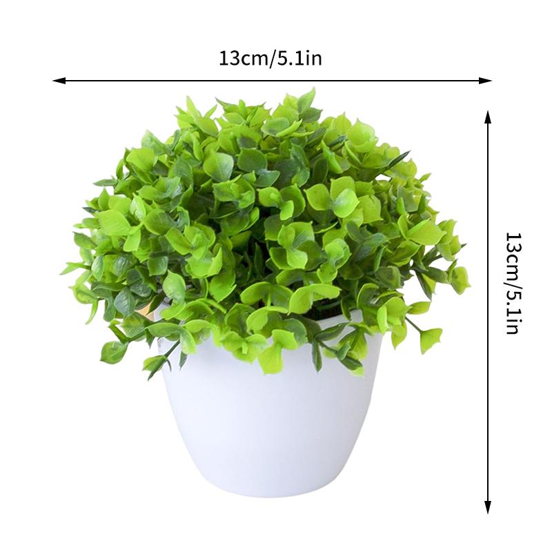 Artificial Plants Potted Green Bonsai Plant Decorative Looks Small Tree Grass Plants Pot Ornament Bonsai Tree Pot Room Decor