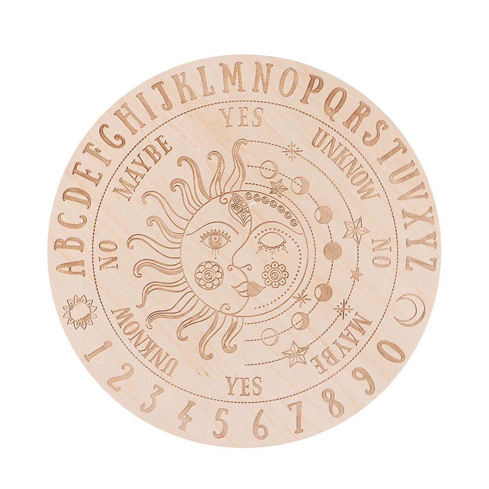 Остроконечный со звездами, солнцем и луной, кошачий узор, черно-белый цвет, ломтик деревянной основы, деревянная маятниковая доска