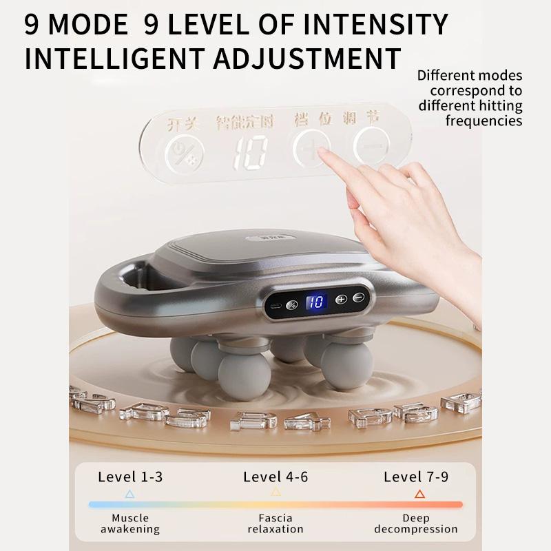 JINKAIRUI 6 Head Massage Gun Muscle Relaxation Fascia Gun High Frequency Vibration Body Massager Pain Relief Muscle Fascia Gun