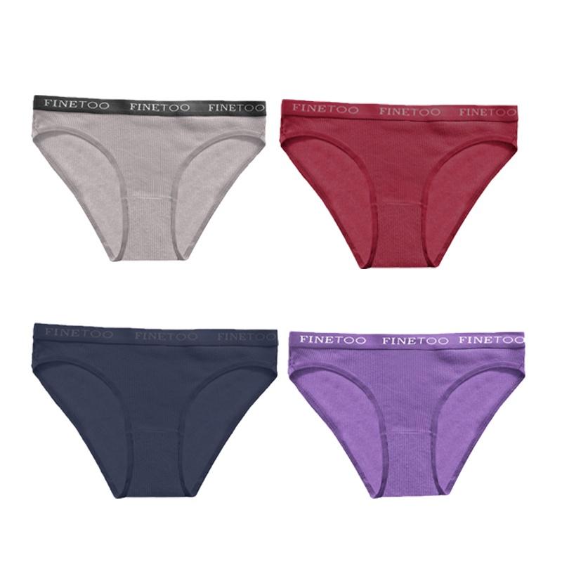 FINETOO Бесшовные трусики, 4 шт./компл., женские трусы, женские трусы, однотонные трусики, нижнее белье, M-XL, хит продаж