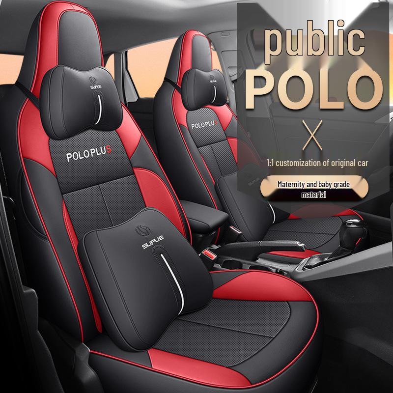 DJGY Подушка на сиденье из спортивной кожи для Volkswagen POLO PLUS - Всесезонный чехол для специальных автомобильных сидений