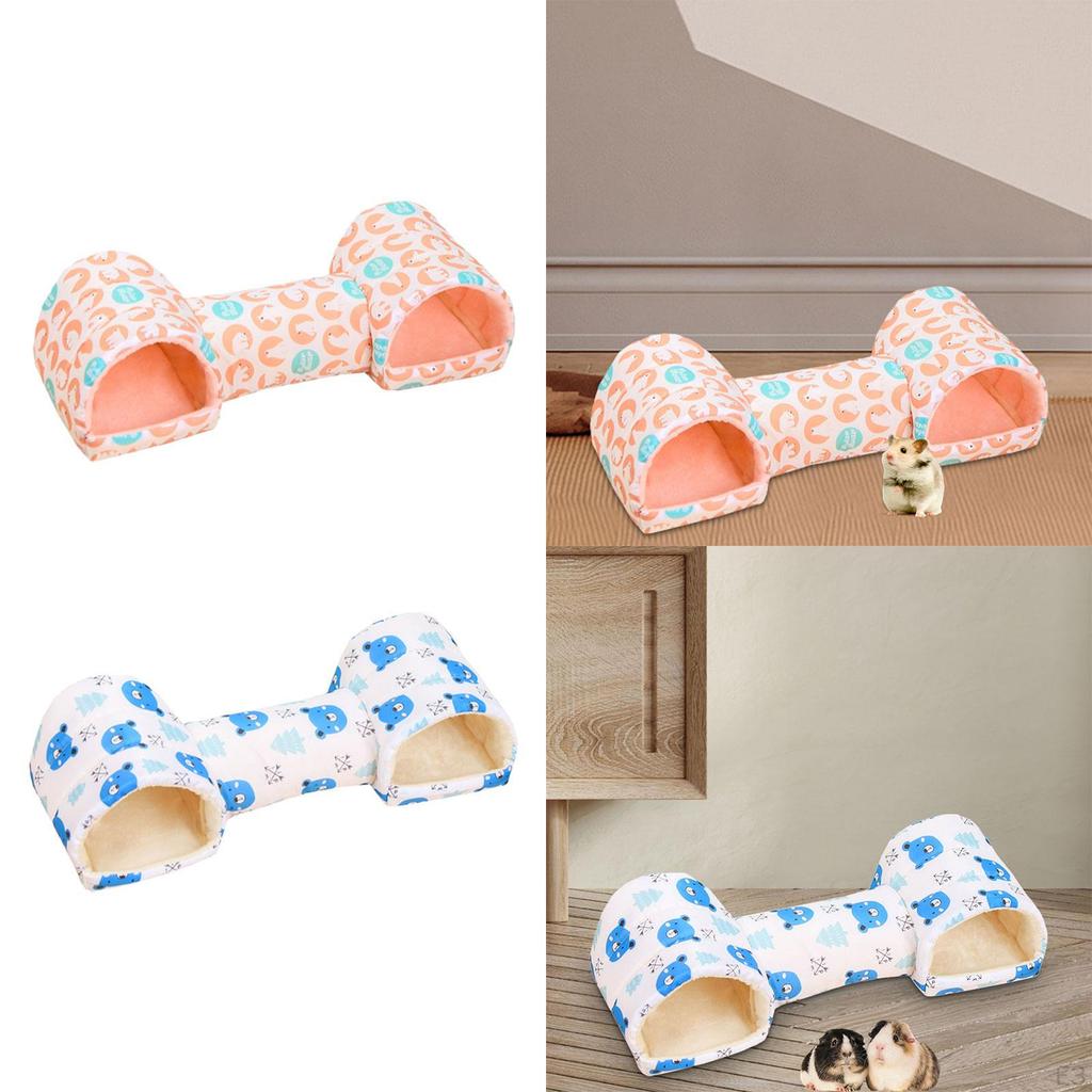 Кровать-туннель для хомяка, морская свинка, среда обитания, моющаяся, портативная, теплая, игровая игрушка, укрытие, пещера для