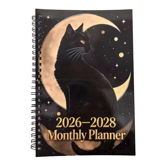 Ежемесячник на 2026-2028 годы Книга-планировщик на 3 года Янв. 2026 - Дек. Календарь на 36 месяцев 2028 года с переплетом на двойной спирали для школьной работы