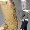 Men Cargo Pants Knee Shorts Classic Summer Shorts Multiple Pockets Large Size Cotton Cropped Pants Khaki Army Green Shorts