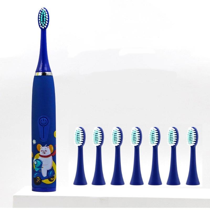 Милая детская электрическая зубная щетка Портативная ультразвуковая перезаряжаемая зубная щетка с мягкой щетиной Мультяшная зубная щетка Водонепроницаемая и умная